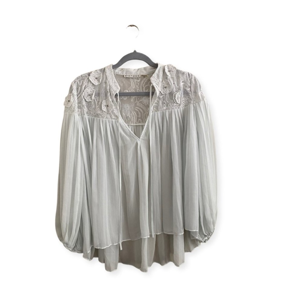 Alice + Olivia White Blouse